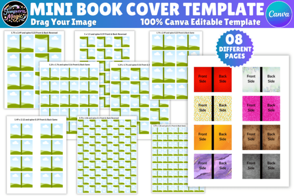 Download Mini Book Cover Canva Editable Template - Cover Collection