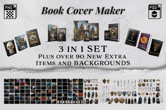 Download 3 in 1 Fantasy Book Cover Maker Mega Set - Cover Collection