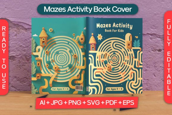 Download Mazes Activity Book Cover for Kdp - Cover Collection