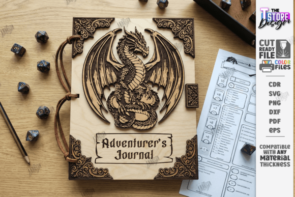 Download Fantasy Book Cover Laser Cut | Dragon - Cover Collection